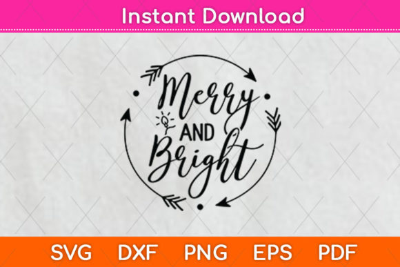 Merry and Bright Christmas Lights Embroidery